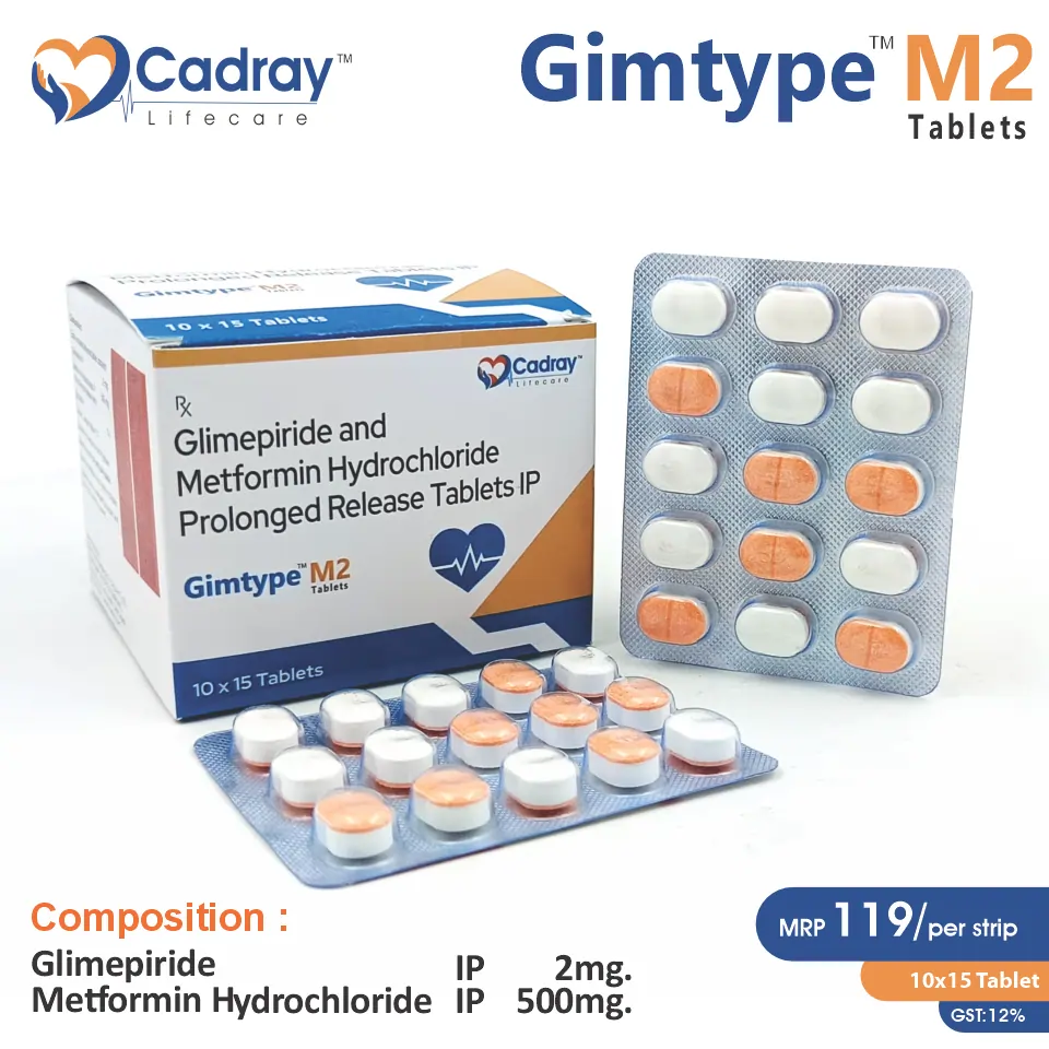 Glimepiride 2mg + Metformin 500mg SR | Antidiabetic Tablet | Best Price for PCD Pharma Franchise